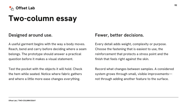 Presentation layout, page 52