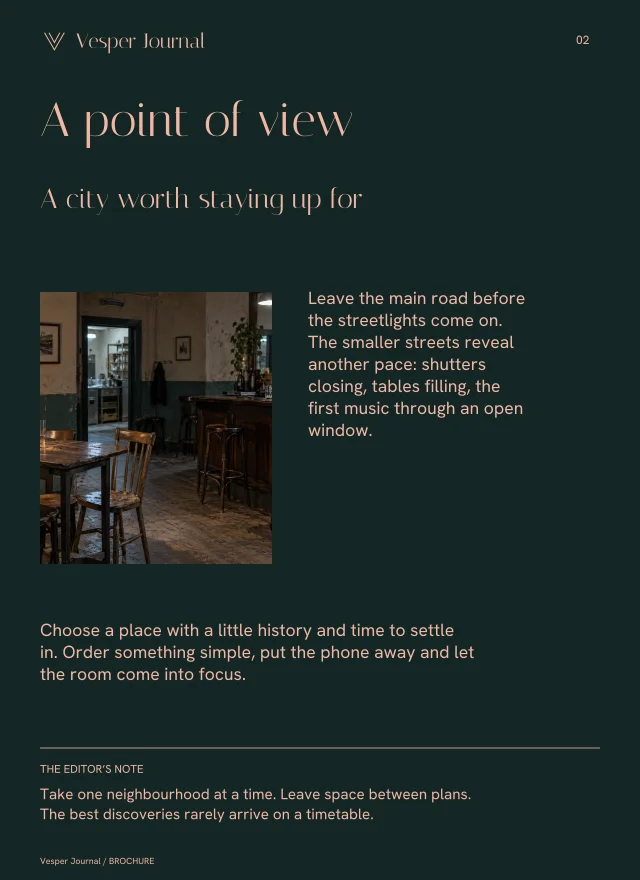 Brochure layout, page 2