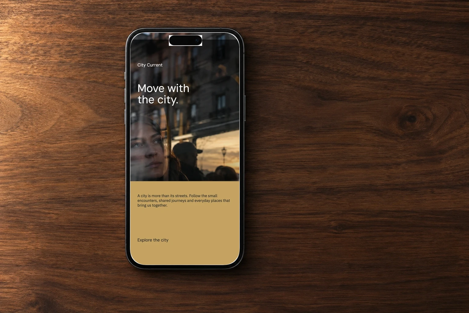 Phone / warm walnut featuring City Current