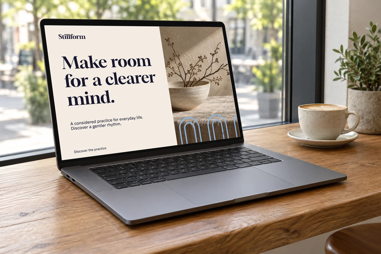 Laptop / cafe oak featuring Stillform
