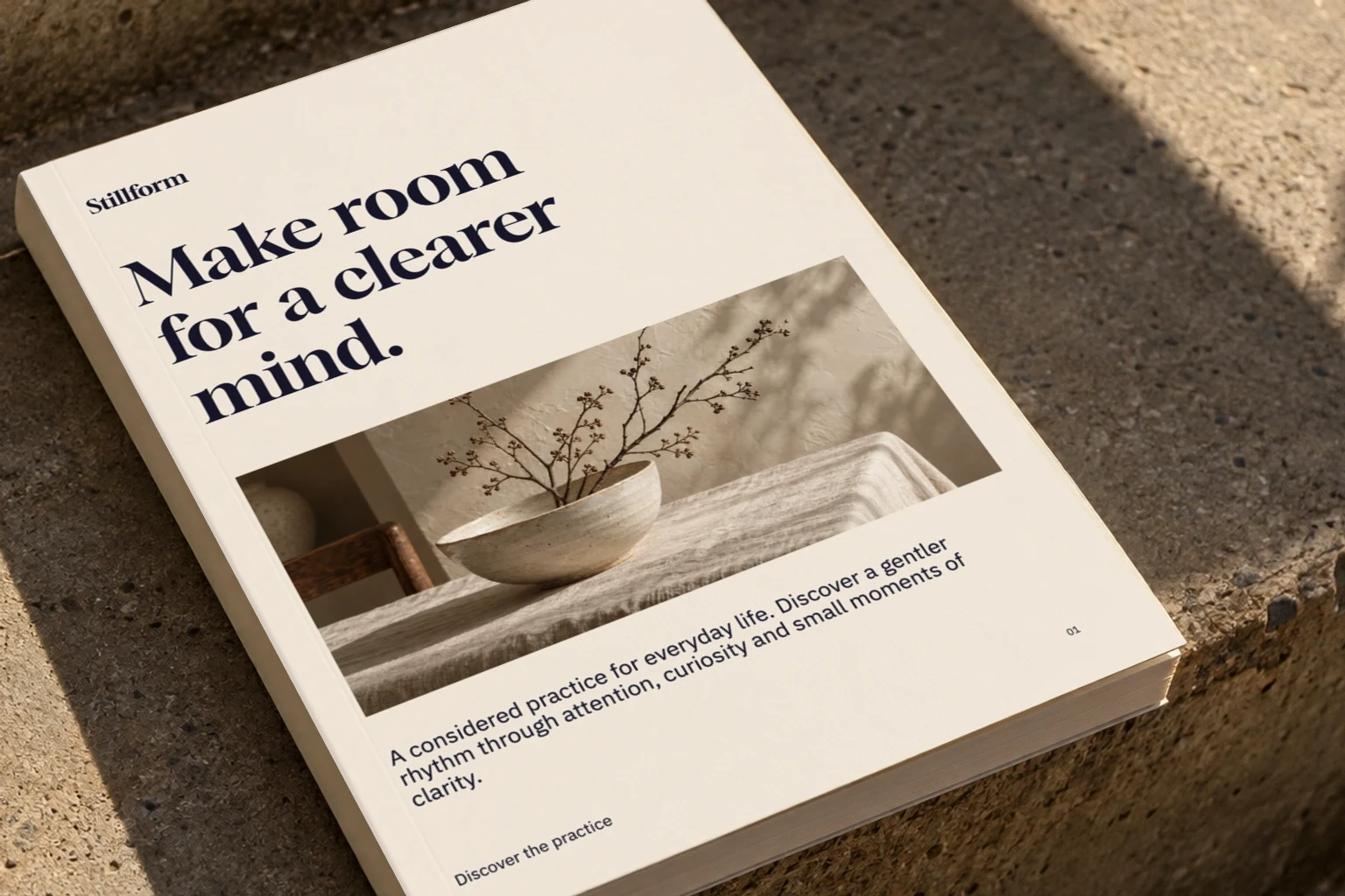 Book / close detail featuring Stillform
