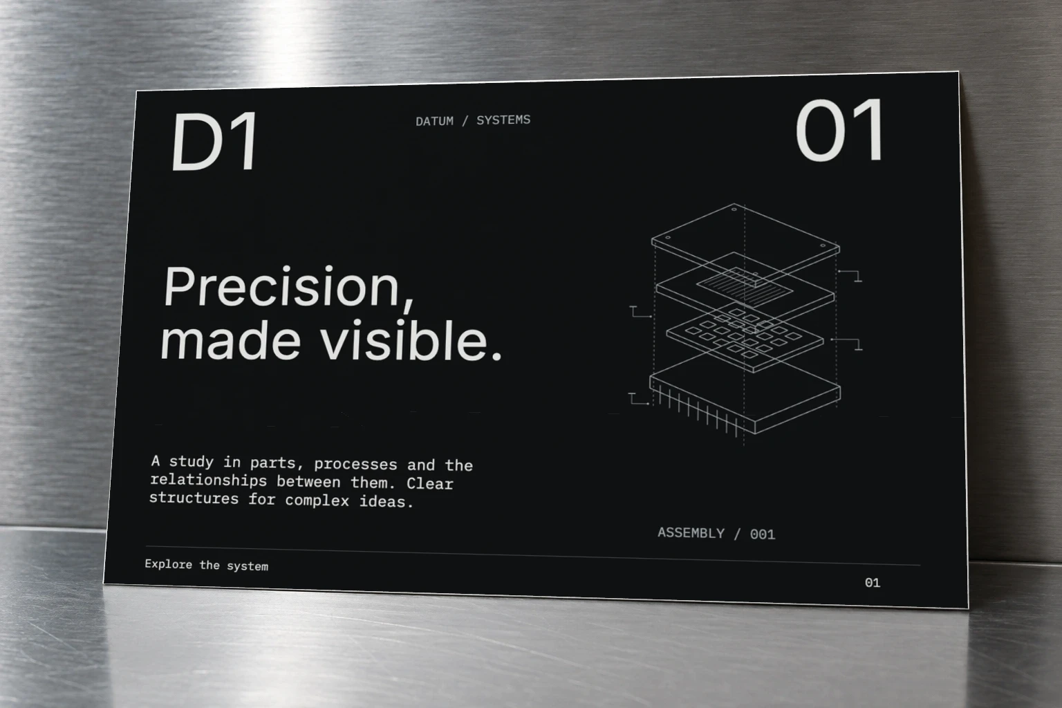 Landscape card / brushed steel featuring Datum