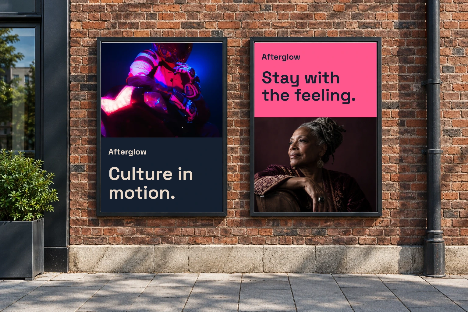 Paired street posters featuring Afterglow