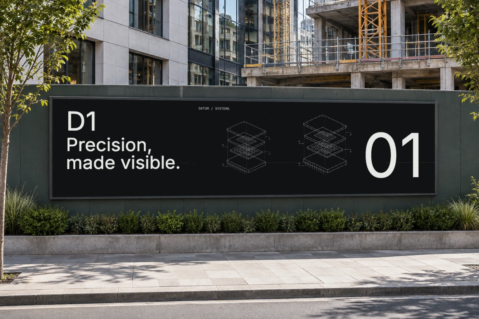 Construction hoarding featuring Datum
