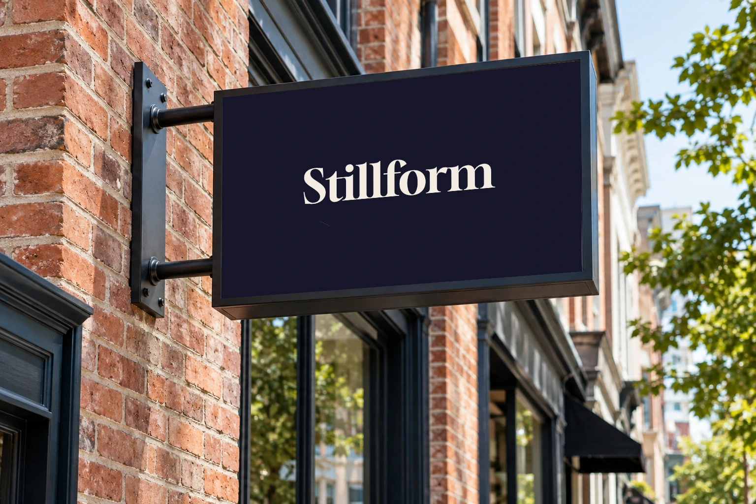 Projecting shop sign example