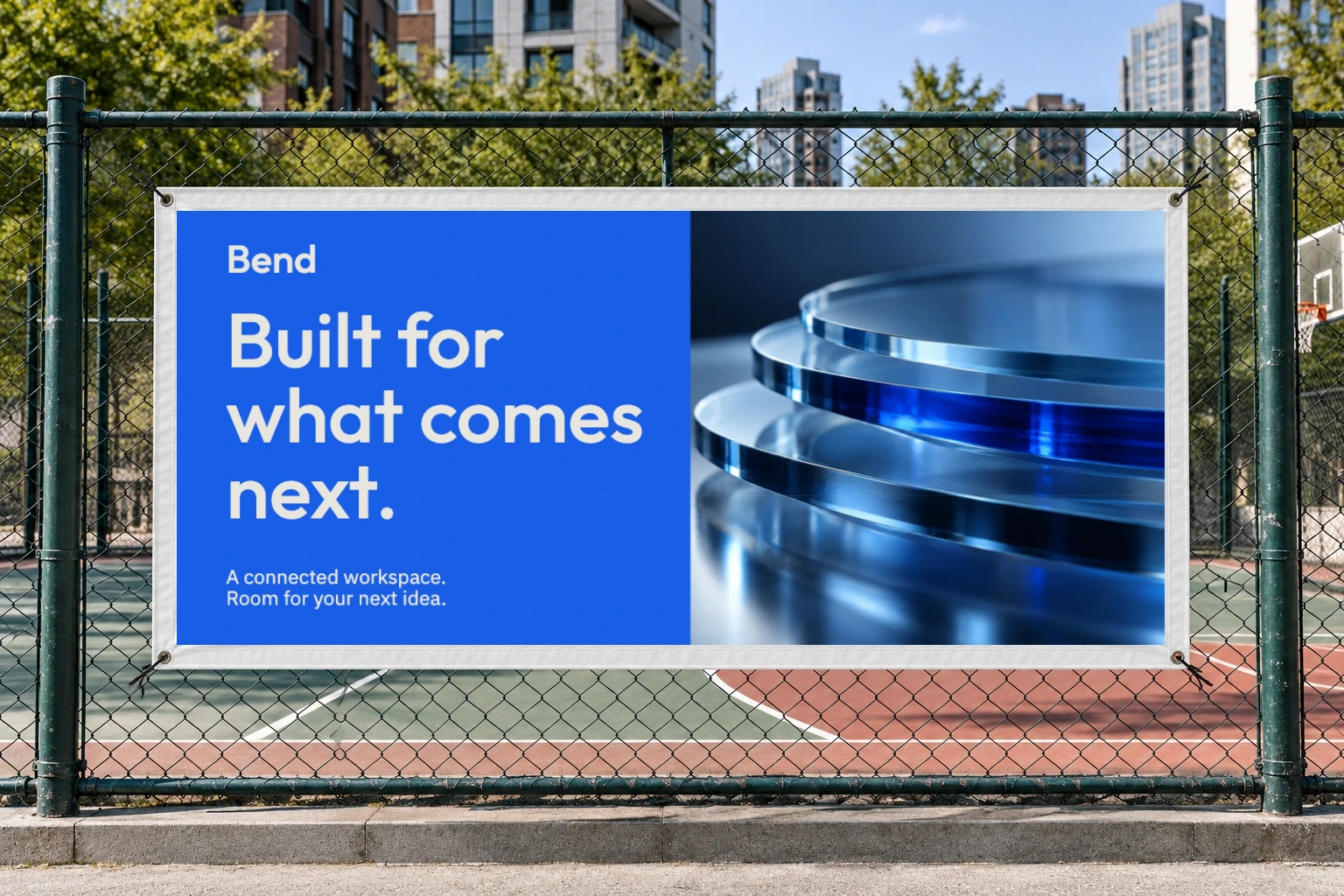 Fence banner featuring Bend