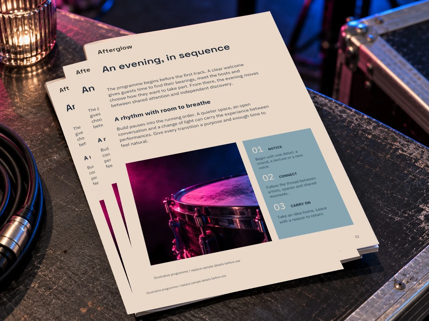 Afterglow · Editorial Stack example