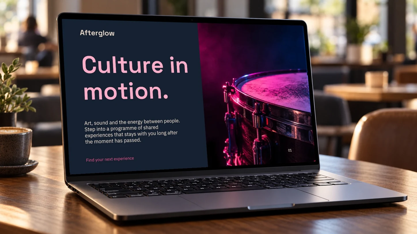 Afterglow · Laptop Backstage example