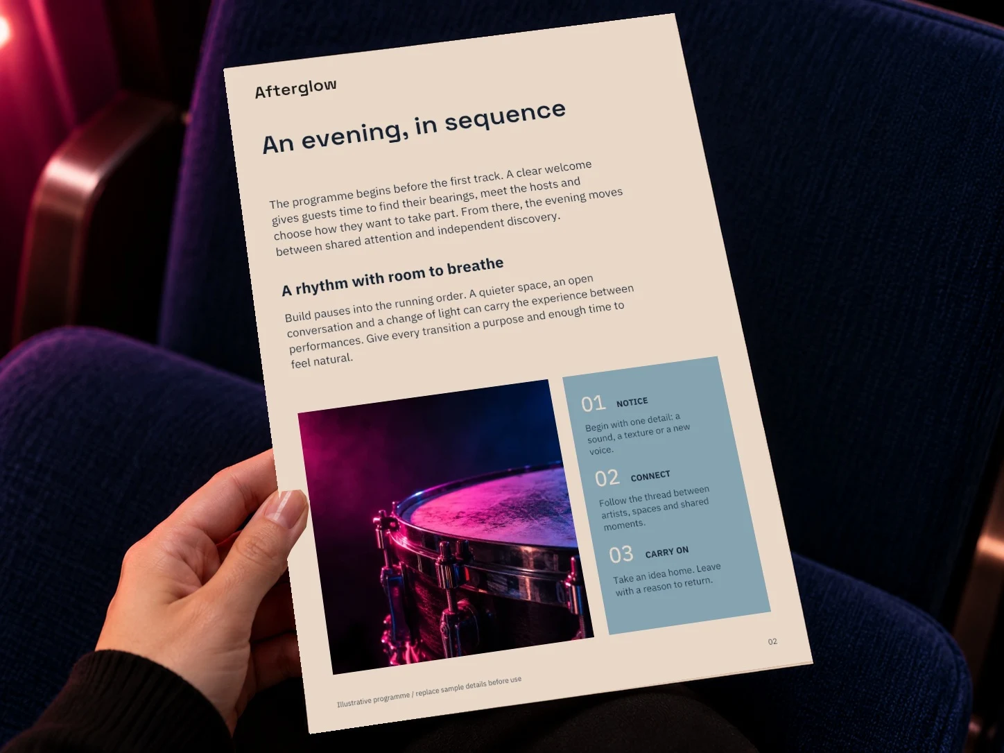 Afterglow · Publication Programme example