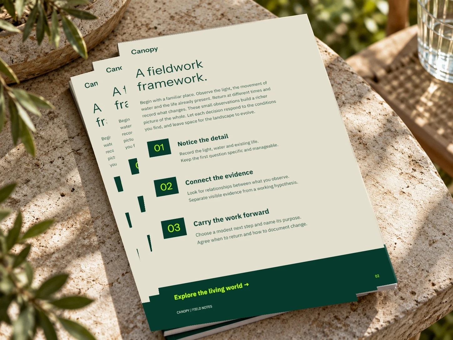 Canopy · Editorial Stack example