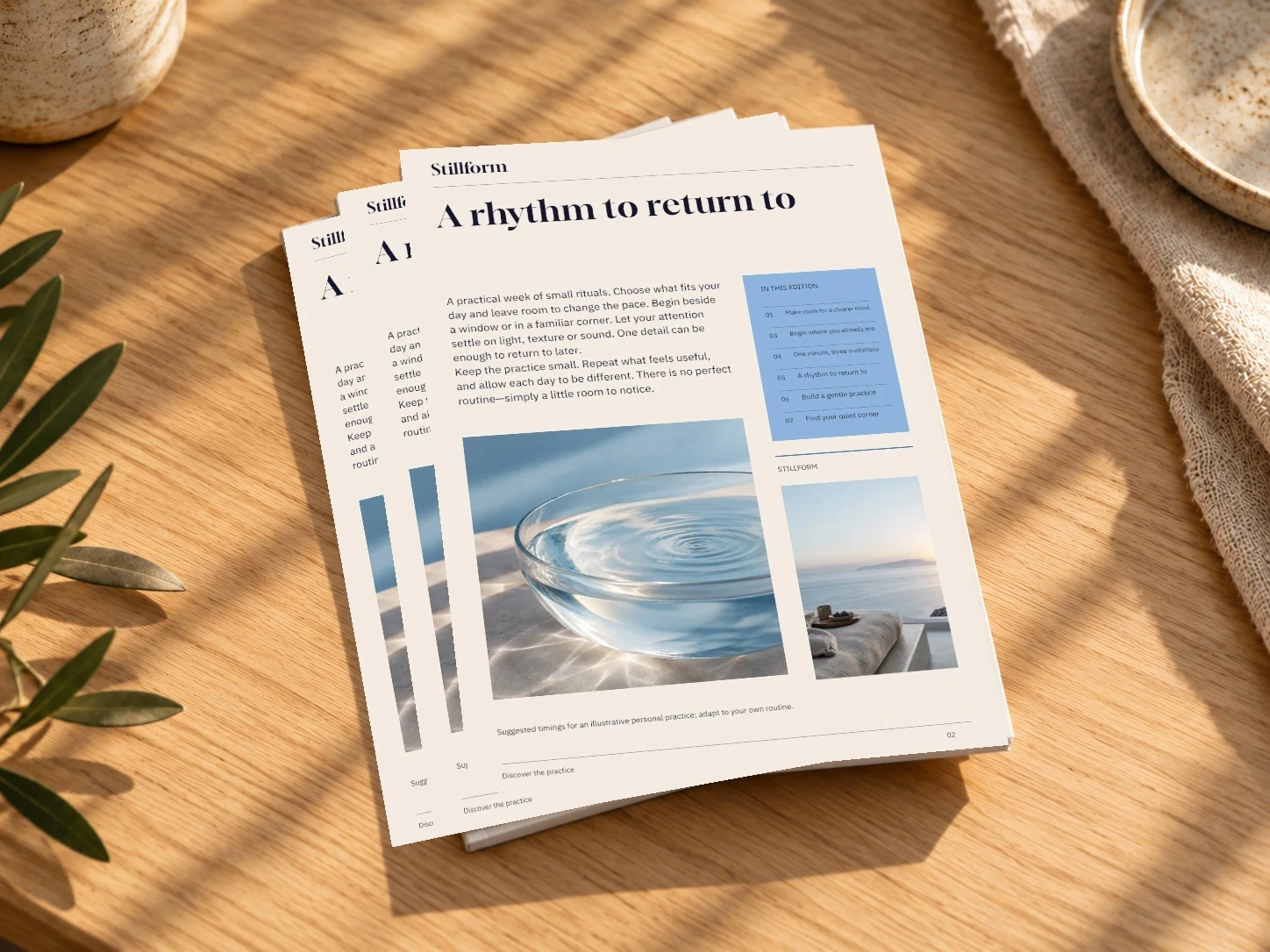 Stillform · Editorial Stack example